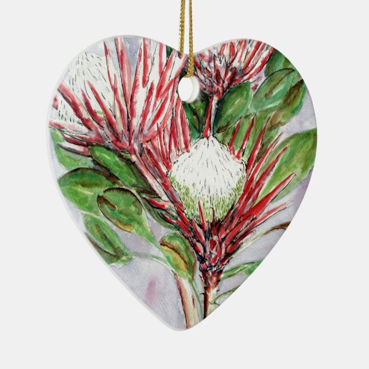 Proteas kerstversiering op maat keramisch ornament (Rechts)