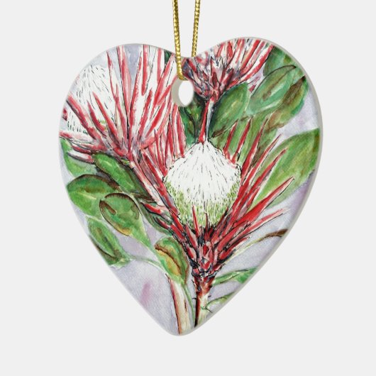 Proteas kerstversiering op maat keramisch ornament (Links)