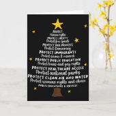 Protect Democracy Christmas Tree Subtle Anti Trump Kaart (Gele Bloem)