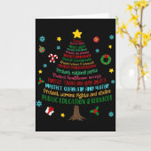 Protect Human Rights Democracy Christmas Tree Men  Kaart (Gele Bloem)