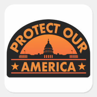Protect Our America – Anti-Trump Pro-Democracy Vierkante Sticker