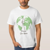 Protect Our Home" Earth T-Shirt | Environmental Co (Voorkant)