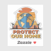 Protect Our Home Retro Earth Day Die-Cut Sticker - (Vel)