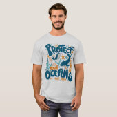 “Protect Our Oceans” Eco-Friendly Tee T-shirt (Voorkant volledig)