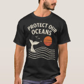 Protect Our Oceans Whale Tail Eco Friendly Conserv T-shirt (Voorkant)