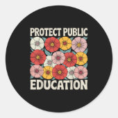 Protect Public Education  Ronde Sticker (Voorkant)