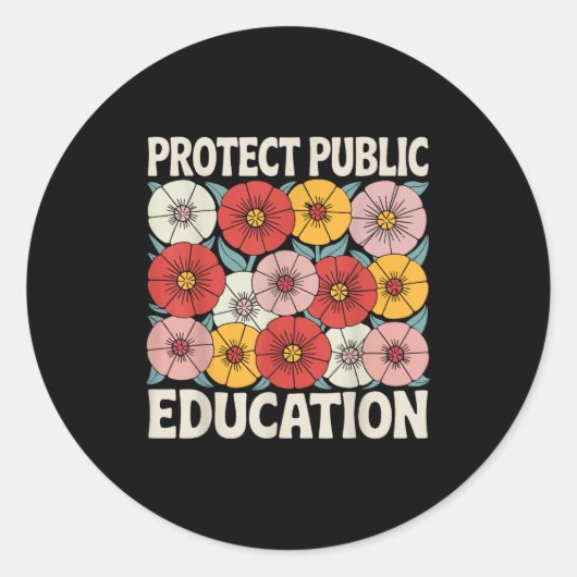 Protect Public Education  Ronde Sticker (Voorkant)