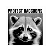 PROTECT RACCOONS - RACCOON Wood Rubber Stamp Rubberstempel (Afrduk)