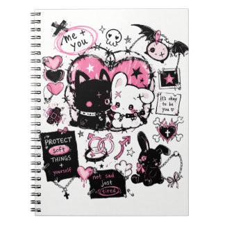 Protect Soft Things Pastel Goth Anime Notitieboek