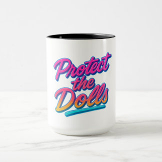 Protect the Dolls Neon Retro Art Mok