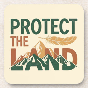 "Protect the Land" Bergen met Veer  Bier Onderzetter