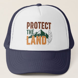 "Protect the Land" Milieuvriendelijke Berg Natuur Trucker Pet