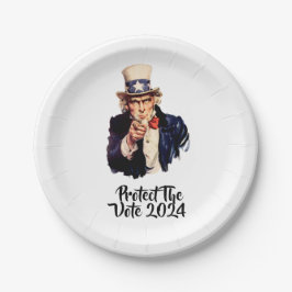 Protect The Vote 2024 Paper Plate Papieren Bordje