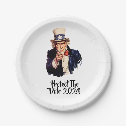 Protect The Vote 2024 Paper Plate Papieren Bordje (Voorkant)
