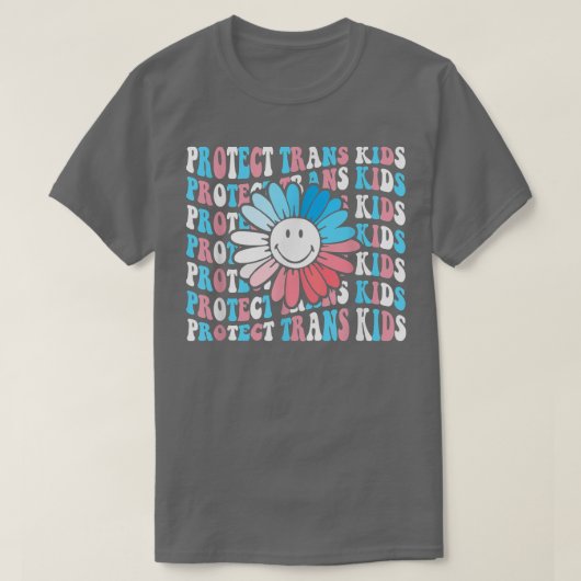 Protect Trans Kids Daisy Flower Smile Face T-Shirt (Design voorkant)