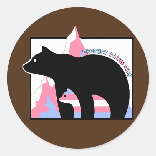 Protect Trans Kids Mama Bear Transgender  Ronde Sticker (Voorkant)