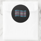 Protect Trans Kids - Trans Flag Wave Ronde Sticker (Tas)