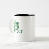Protect Wildlife Coffee Mug – Save Nature & Animal Tweekleurige Koffiemok (Voorkant links)