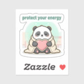 protect your energy – cute panda self-care sticker (Vel)