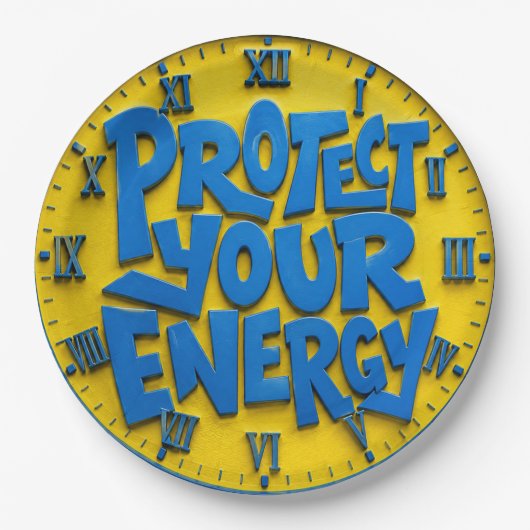 Protect Your Energy Positive Mindset Home & Office Papieren Bordje (Voorkant)