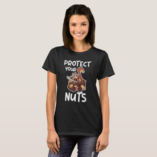 Protect Your Nuts  squirrel ninja T-shirt (Voorkant volledig)