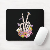 Protect Your Peace Flower Skull Skeleton Hand Ment Muismat (Met muis)
