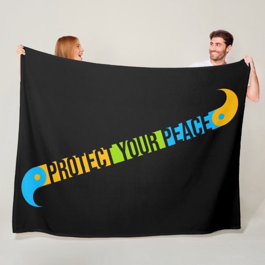 Protect Your Peace Mental Health Wellness Mindful Fleece Deken (In situ)