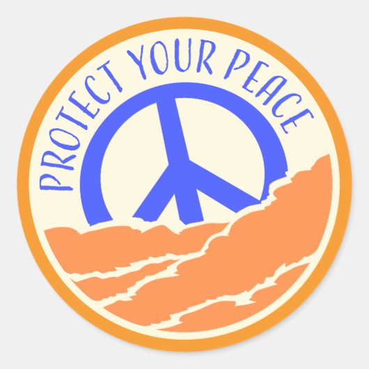 Protect Your Peace Mental Health Wellness Mindful Ronde Sticker (Voorkant)