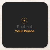 Protect Your Peace – Minimal Motivational Drink Co Kartonnen Onderzetters (Voorkant)