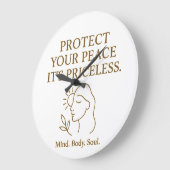 Protect Your Peace — Minimalist Self-Care Quote Grote Klok (Hoek)