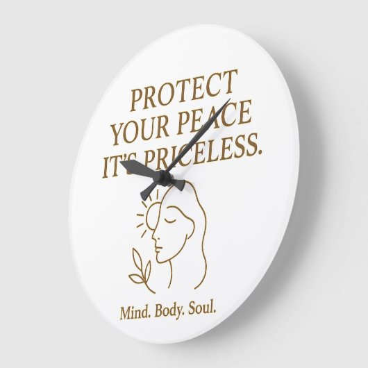 Protect Your Peace — Minimalist Self-Care Quote Grote Klok (Hoek)