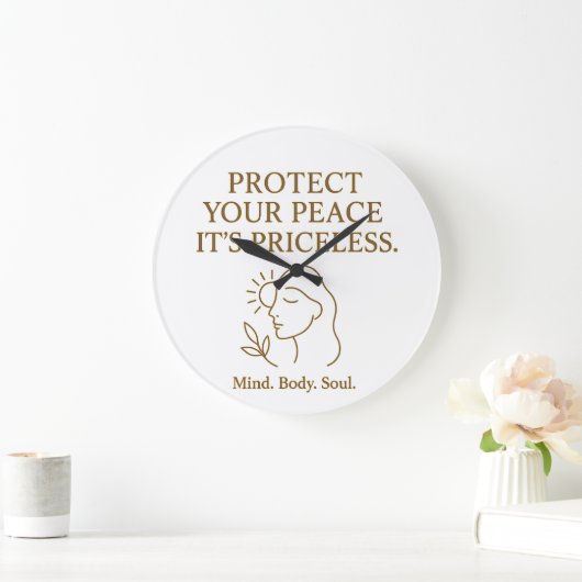Protect Your Peace — Minimalist Self-Care Quote Grote Klok (Huis)