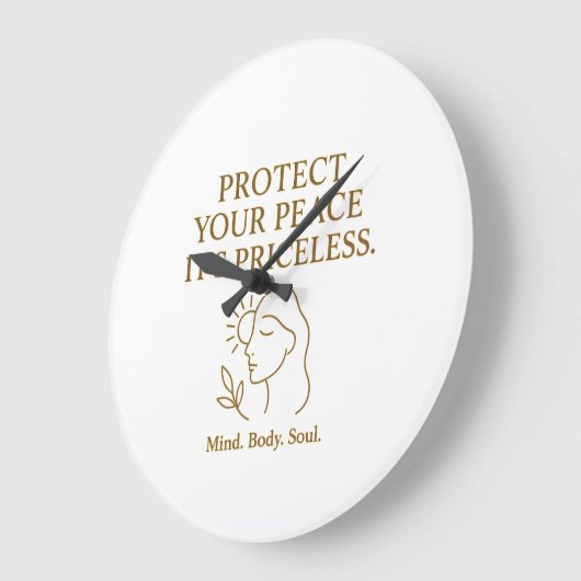 Protect Your Peace — Minimalist Self-Care Quote Grote Klok (Hoek)