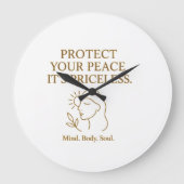 Protect Your Peace — Minimalist Self-Care Quote Grote Klok (Voorkant)