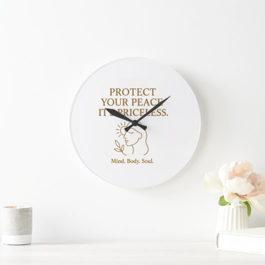 Protect Your Peace — Minimalist Self-Care Quote Grote Klok (Huis)