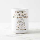 Protect Your Peace — Minimalist Self-Care Quote Koffiemok (Center)