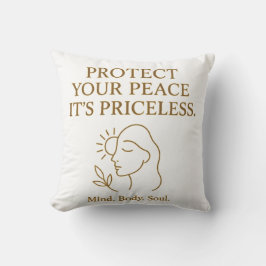 Protect Your Peace — Minimalist Self-Care Quote Kussen