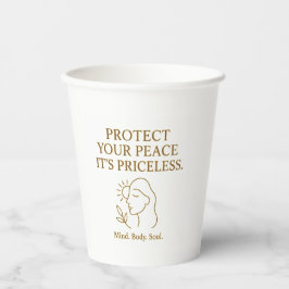 Protect Your Peace — Minimalist Self-Care Quote Papieren Bekers