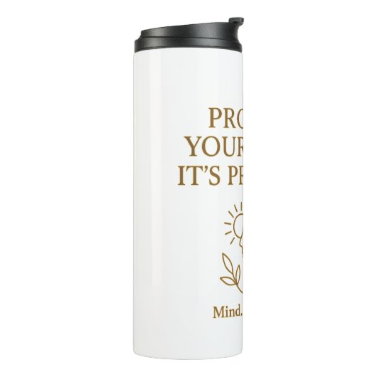 Protect Your Peace — Minimalist Self-Care Quote Thermosbeker (Gedraaid links)