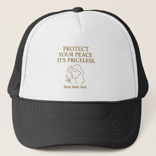 Protect Your Peace — Minimalist Self-Care Quote Trucker Pet (Voorkant)