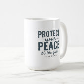 Protect Your Peace: Quiet Healing Typography Koffiemok (Voorkant rechts)