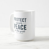 Protect Your Peace: Quiet Healing Typography Koffiemok (Voorkant links)
