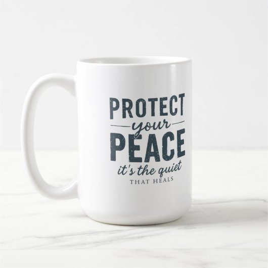 Protect Your Peace: Quiet Healing Typography Koffiemok (Links)