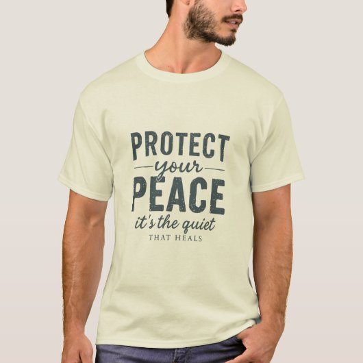 Protect Your Peace: Quiet Healing Typography T-shirt (Voorkant)