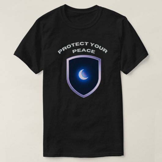 Protect Your Peace Self Care Quote Shirt with Moon (Design voorkant)