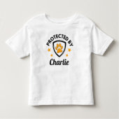 "Protected by" Aangepaste hondennaam Schattige Kinder Shirts (Voorkant)