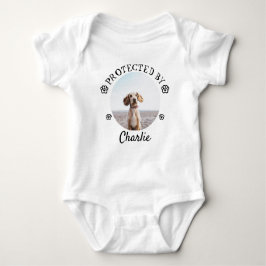 Protected By Dog Photo Baby Design Romper