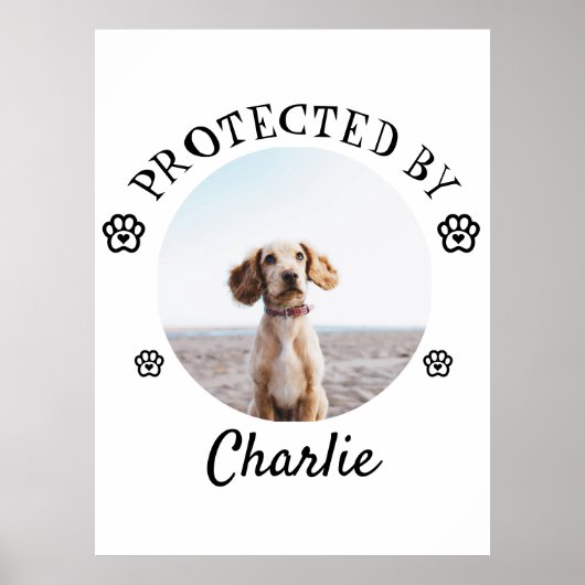 Protected By Dog Photo Paw Print Design (Voorkant)