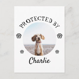 Protected By Dog Photo Paw Print Design Briefkaart