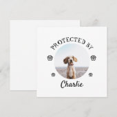 Protected By Dog Photo Paw Print Design Feestdagenkaart (Voorkant / Achterkant)